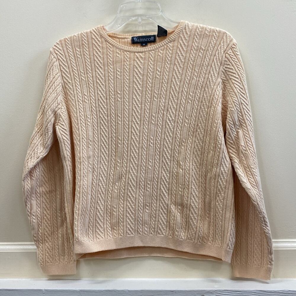Scott Wainscott medium Cream Knit cropped Sweater